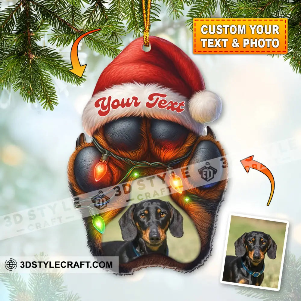 Dog Paw Christmas Home Decor Christmas Ornament Personalized Ornament 3.54’’ / 1 Ornament Ornament
