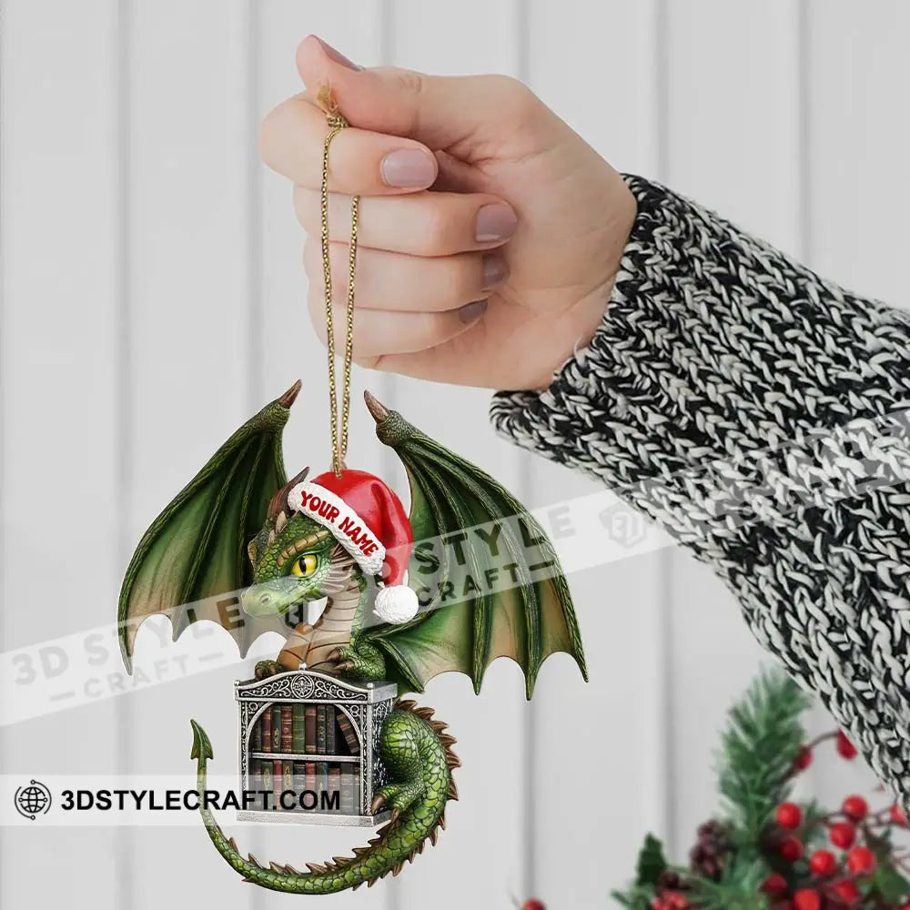 Dragon Books Library Home Decor Christmas Ornament Personalized Ornament Ornament