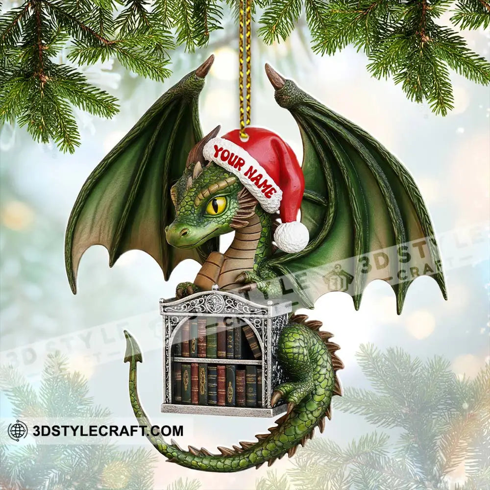 Dragon Books Library Home Decor Christmas Ornament Personalized Ornament Ornament
