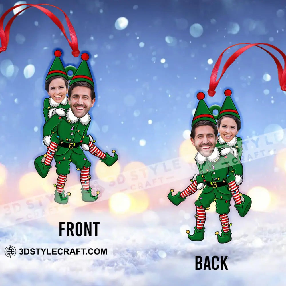 ELF Couple Christmas Home Decor Christmas Ornament Personalized Ornament Ornament