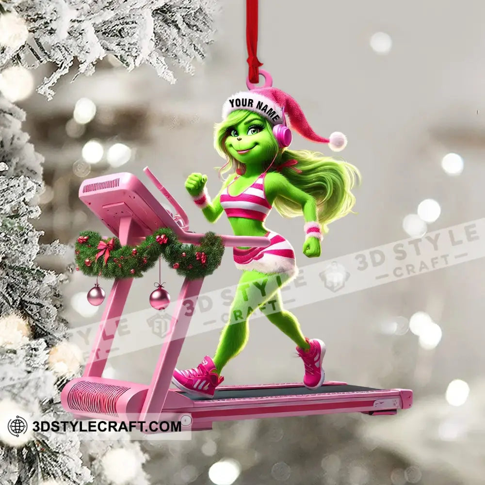 Elf Treadmill Decor Christmas Ornament Personalized