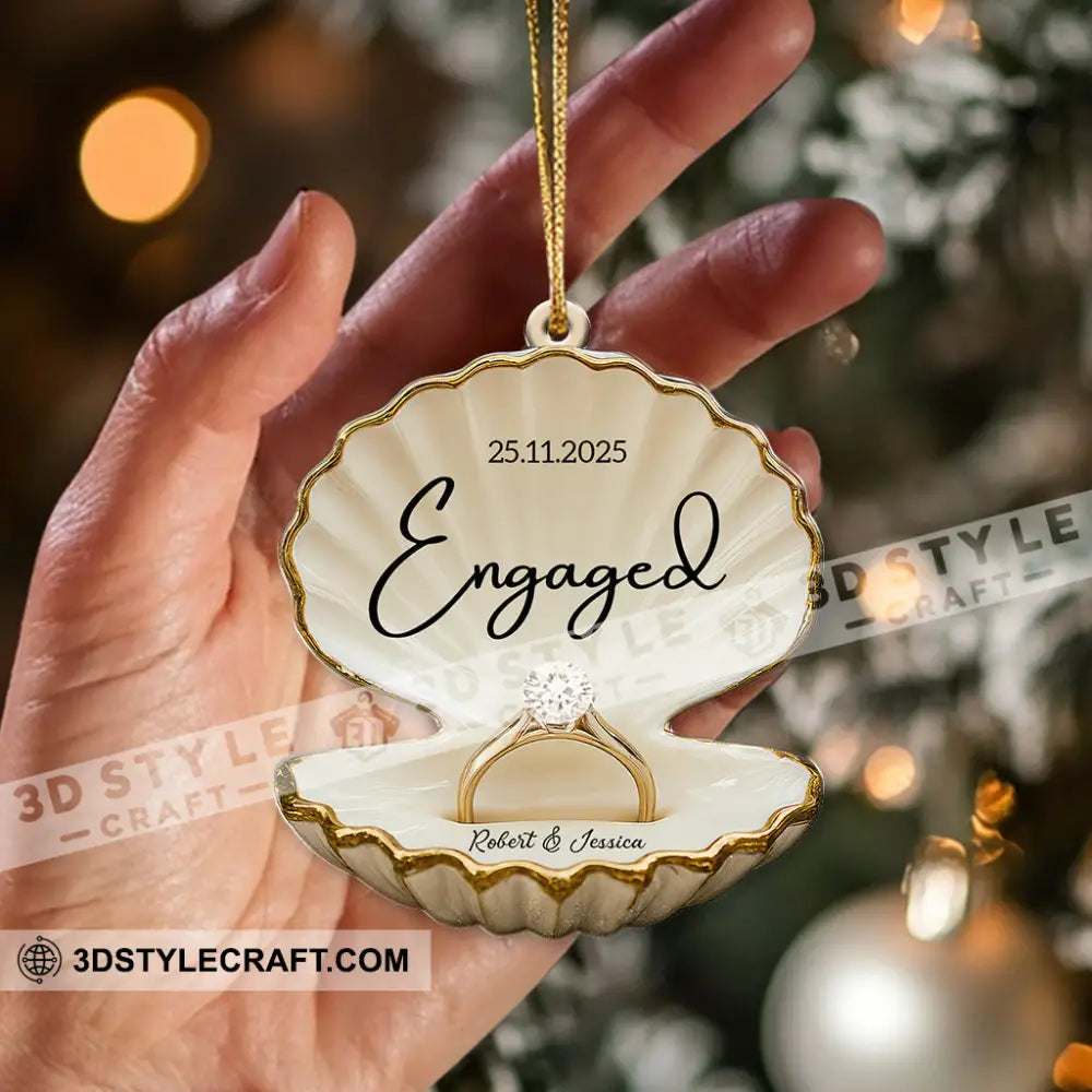 Engaged Couple Christmas Home Decor Christmas Ornament Personalized Ornament Ornament