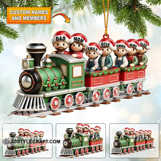 Family Train Home Decor Christmas Ornament Personalized 3.54’’ / 1