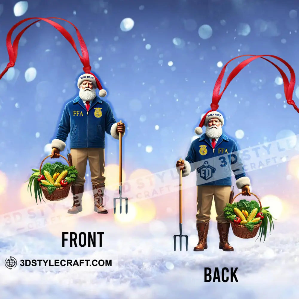 Farmer Santa Home Decor Christmas Ornament Personalized