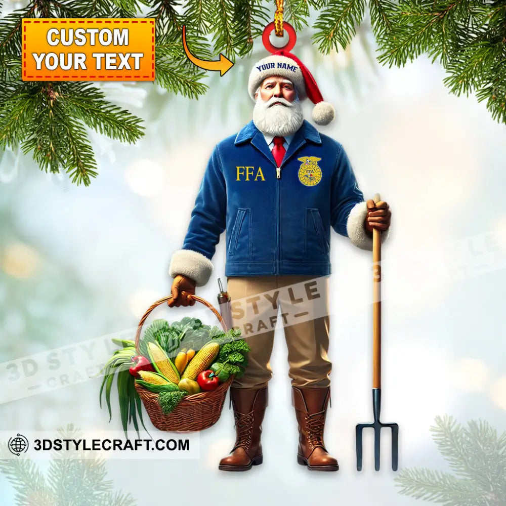 Farmer Santa Home Decor Christmas Ornament Personalized 3.54’’ / 1