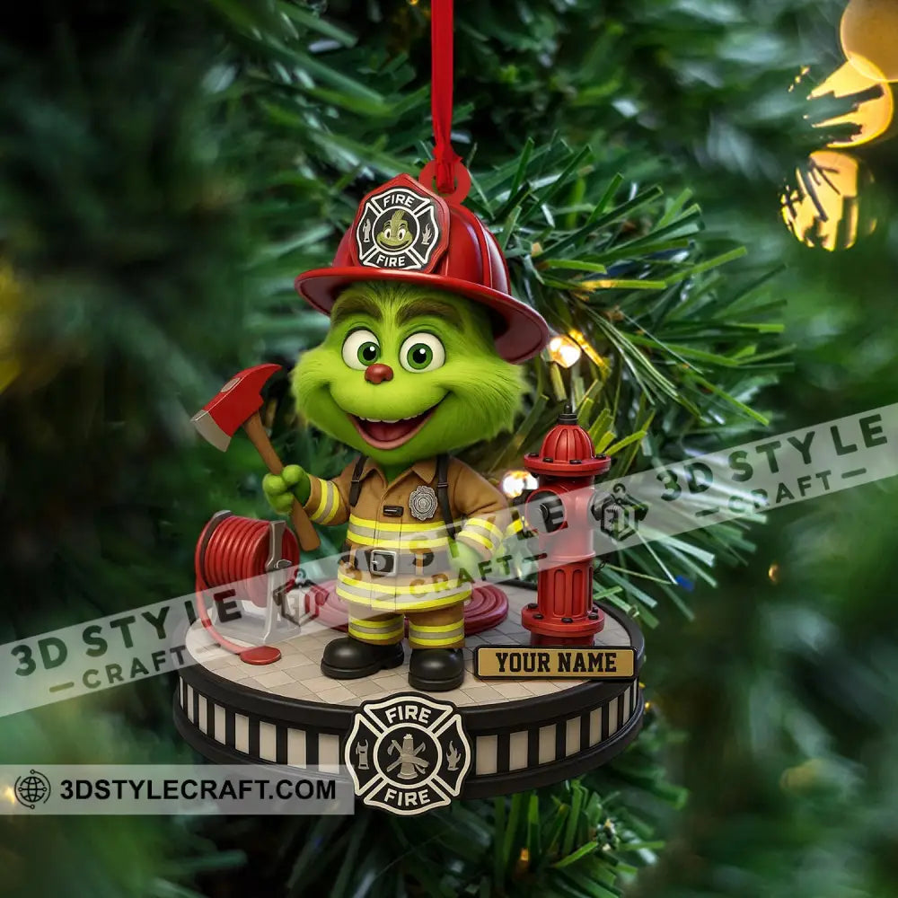 Fireman Home Decor Christmas Ornament Personalized Ornament Ornament