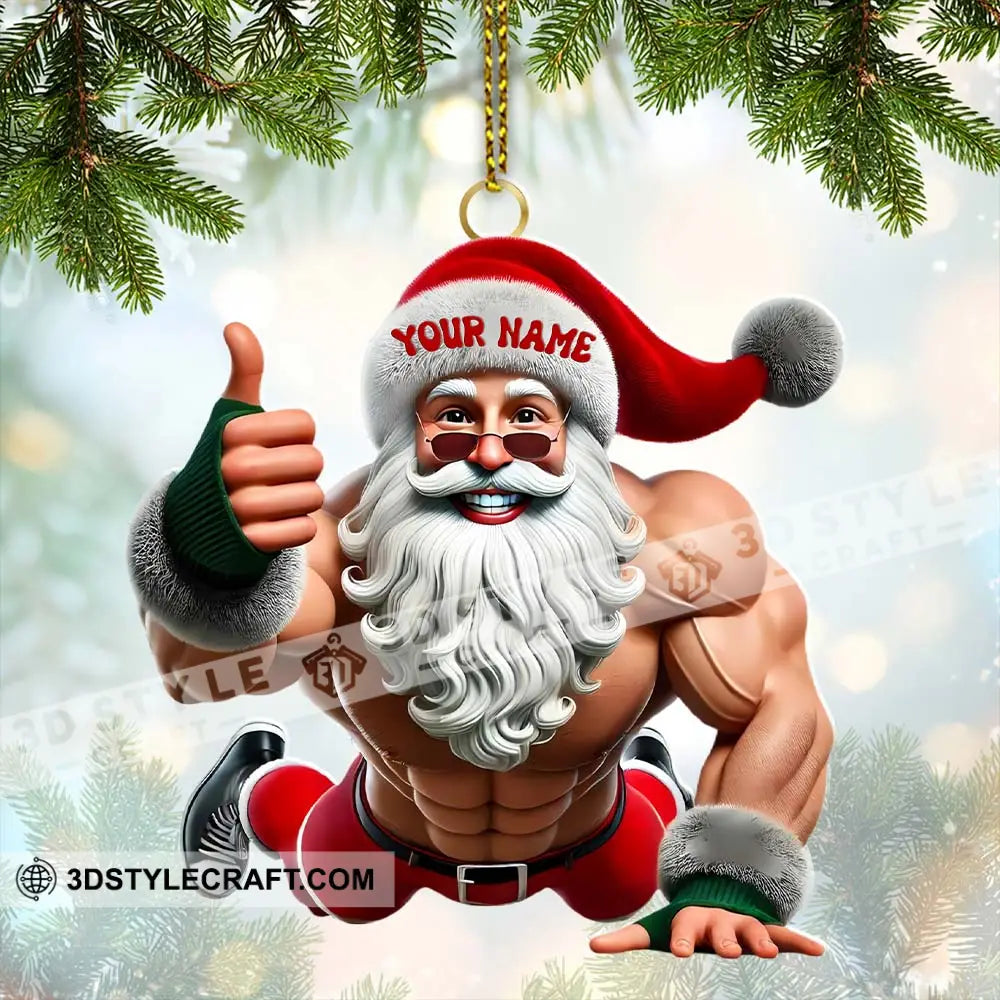 Fitness Santa Home Decor Christmas Ornament Personalized Ornament Ornament