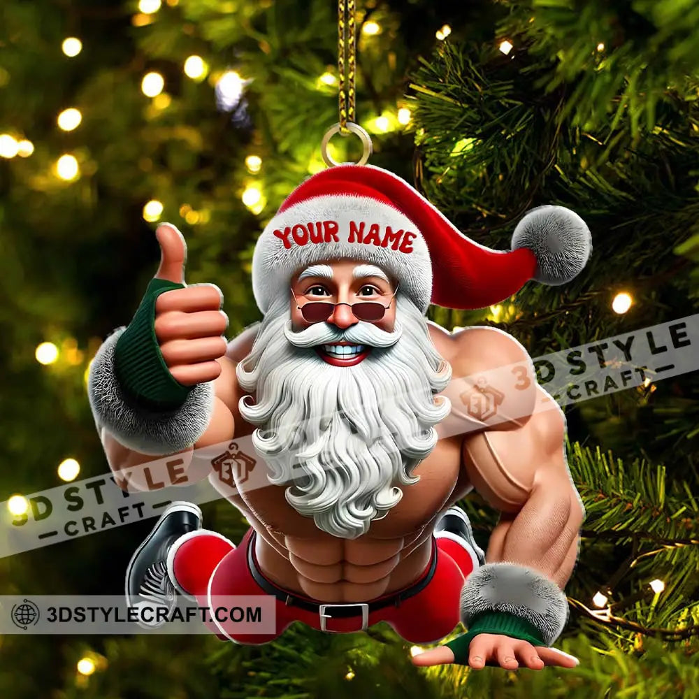 Fitness Santa Home Decor Christmas Ornament Personalized Ornament Ornament