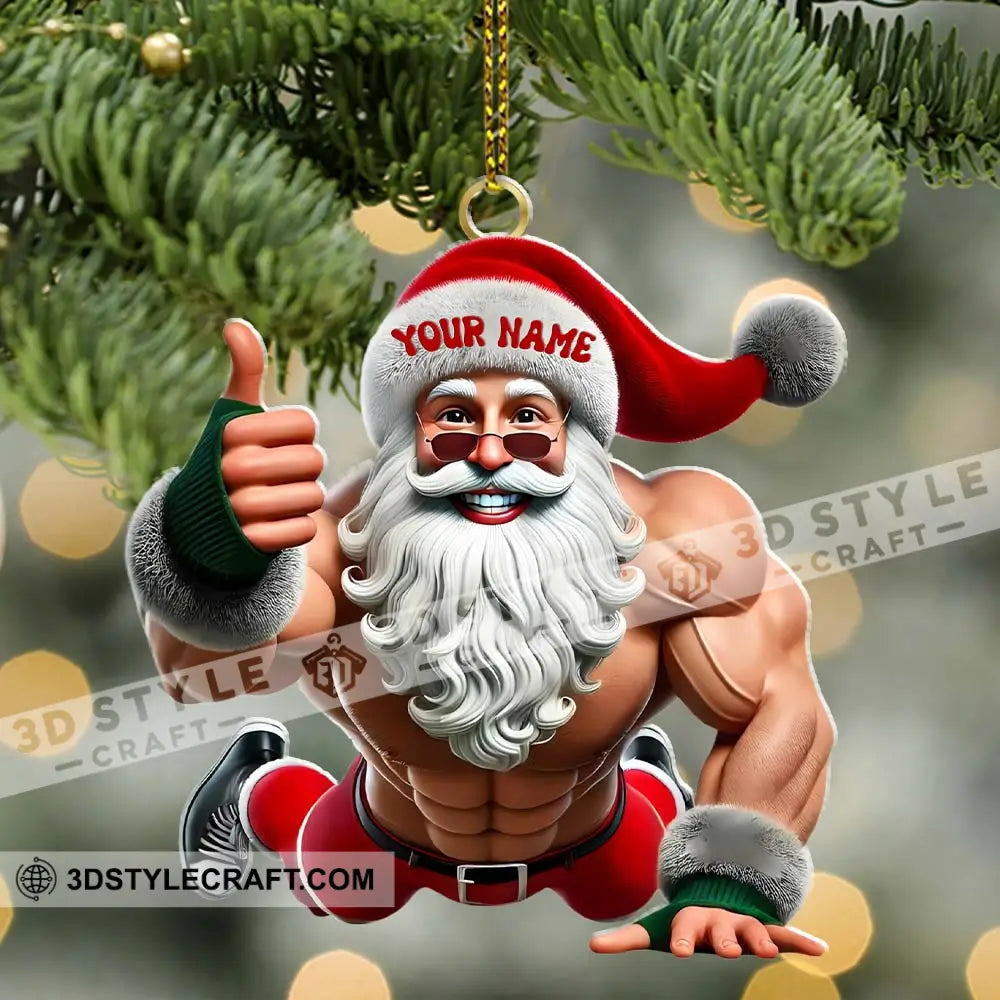 Fitness Santa Home Decor Christmas Ornament Personalized Ornament Ornament