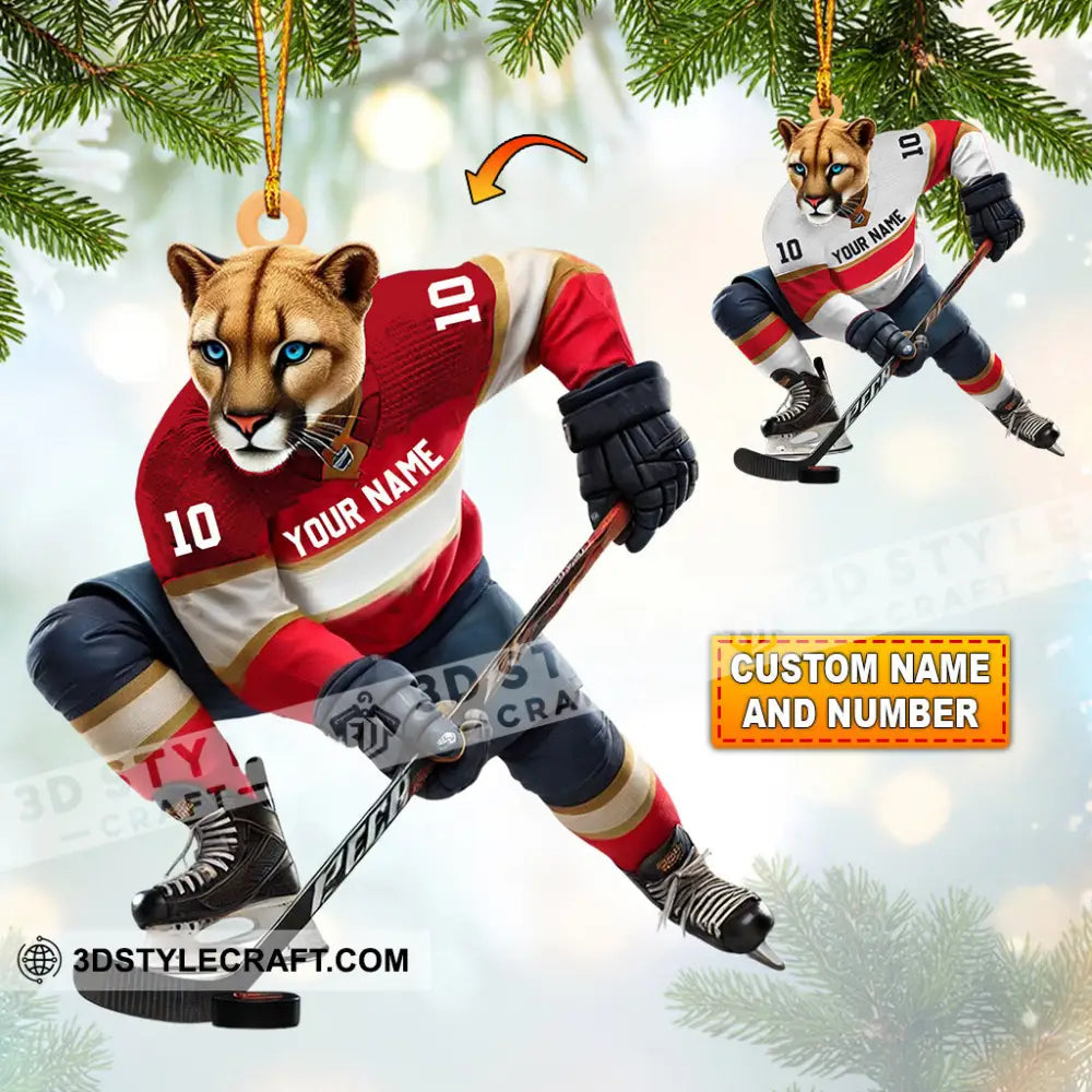 Florida Panthers Orn Hockey Christmas Ornament Personalized 3.54’’ / 1