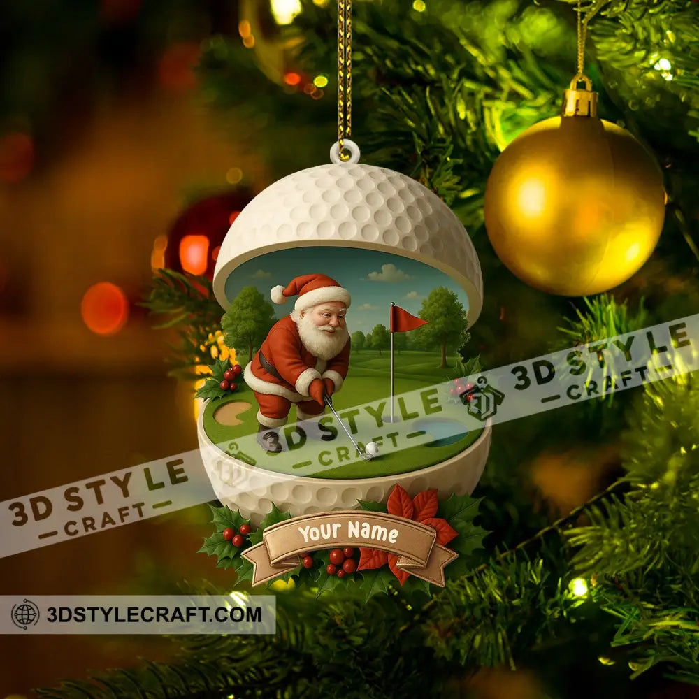 Golf Santa Home Decor Christmas Ornament Personalized Ornament Ornament
