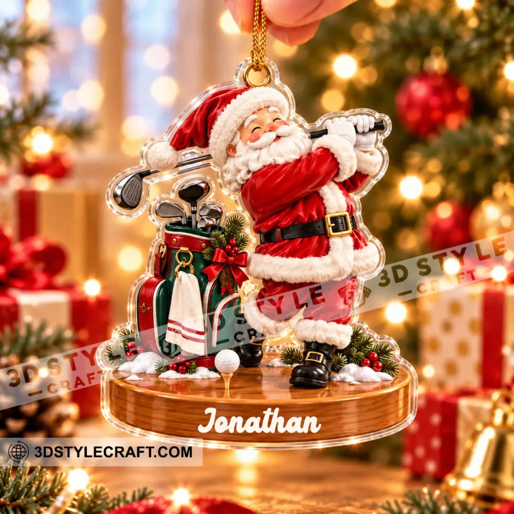 Golf Santa Home Decor Christmas Ornament Personalized Ornament - Ornament
