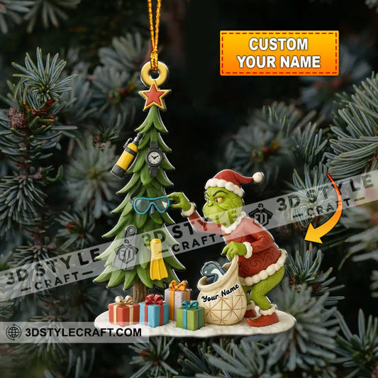Grinch Christmas Tree Home Decor Christmas Ornament Personalized Ornament 3.54’’ / 1 Ornament Ornament