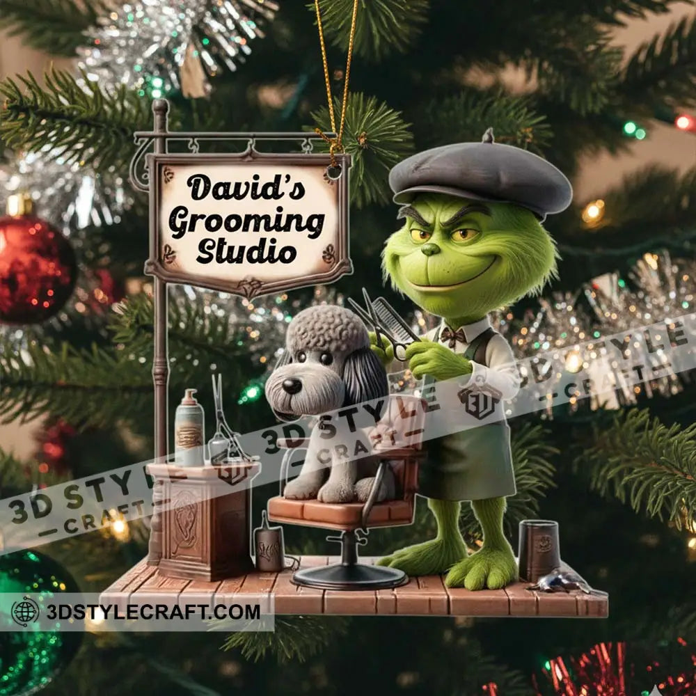 Grinch Grooming Home Decor Christmas Ornament Personalized Ornament Ornament