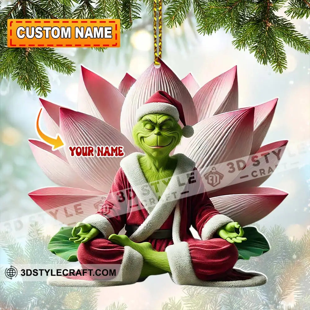 Grinch Meditation Home Decor Christmas Ornament Personalized Ornament 3.54’’ / 1 Ornament Ornament