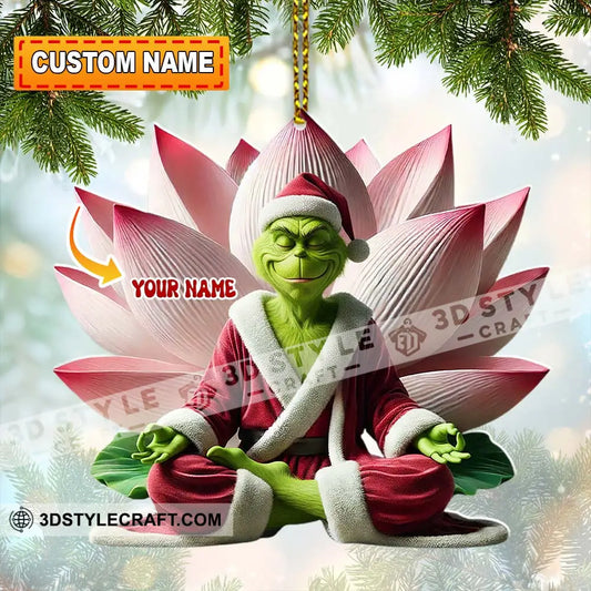 Grinch Meditation Home Decor Christmas Ornament Personalized Ornament 3.54’’ / 1 Ornament Ornament