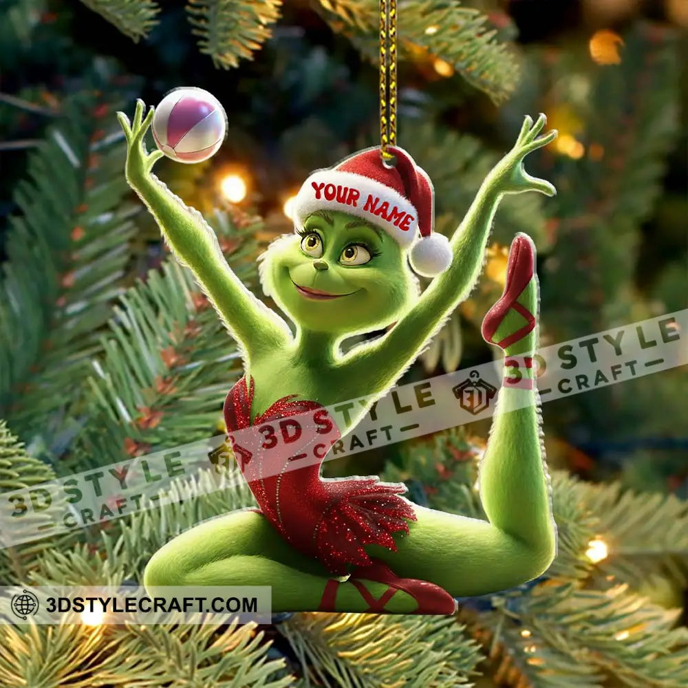 Grinch Yoga Home Decor Christmas Ornament Personalized Ornament Ornament