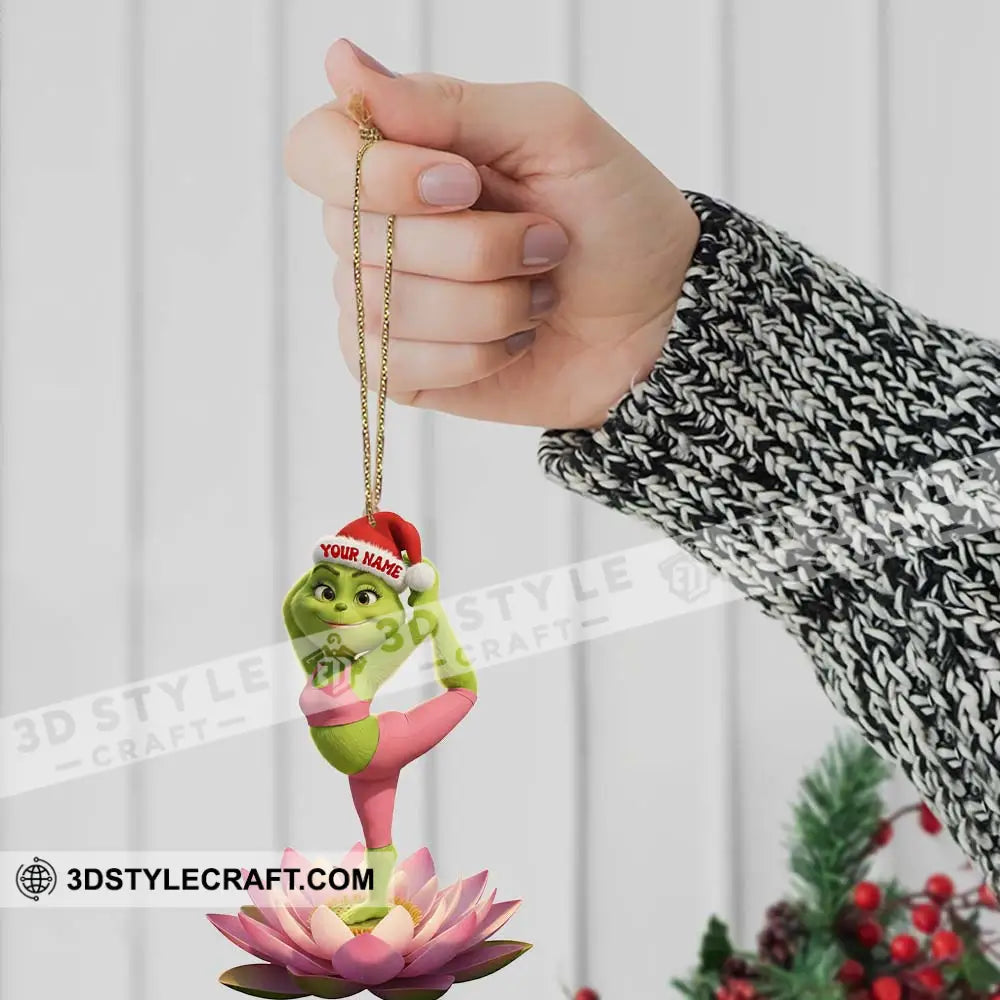 Grinch Yoga Home Decor Christmas Ornament Personalized Ornament Ornament