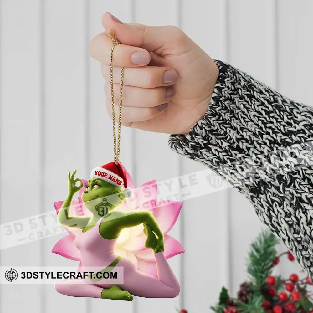 Grinch Yoga Home Decor Christmas Ornament Personalized Ornament Ornament