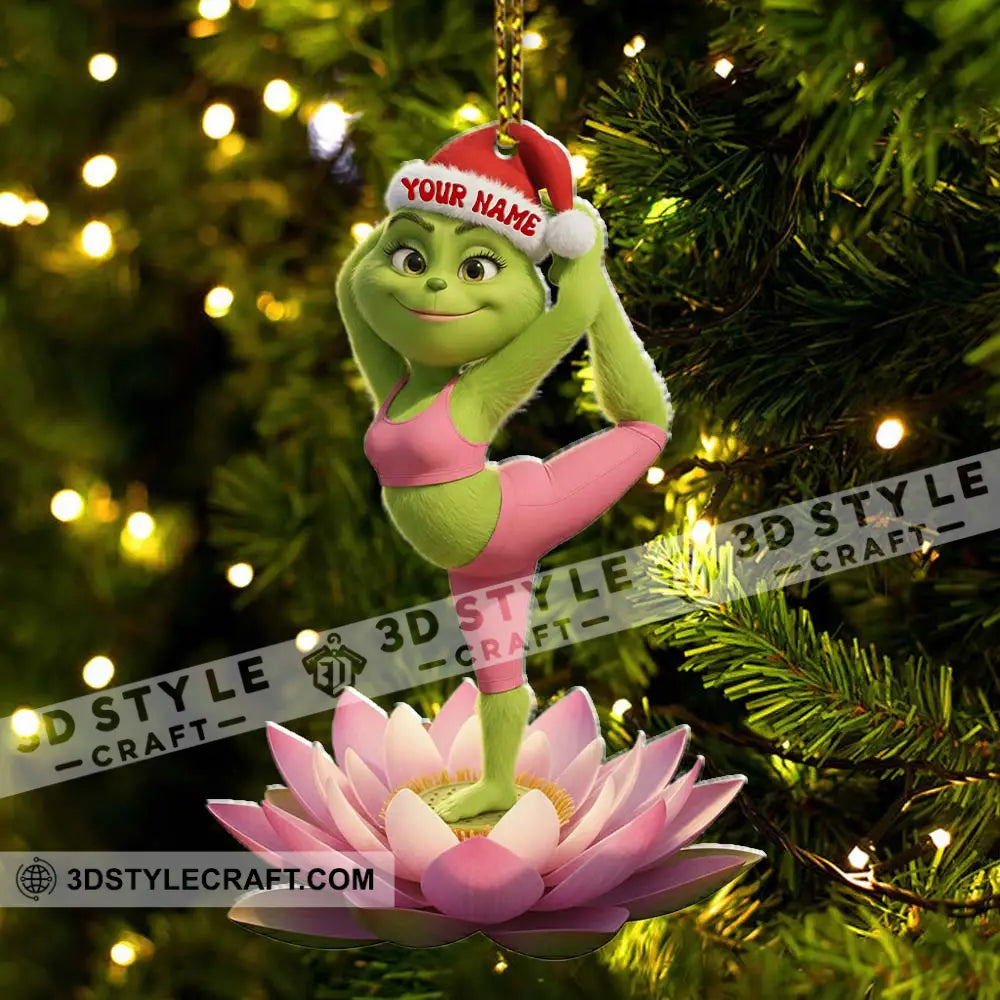 Grinch Yoga Home Decor Christmas Ornament Personalized Ornament Ornament