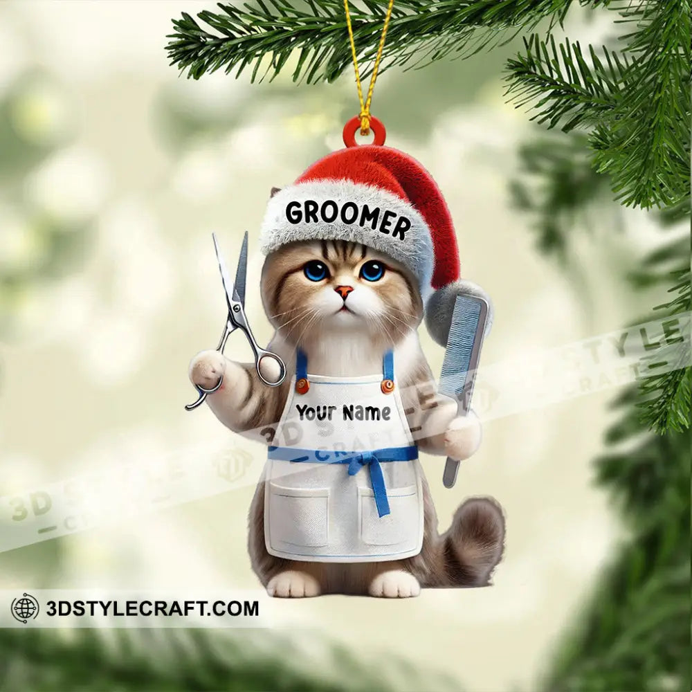 Groomer Cat Home Decor Christmas Ornament Personalized