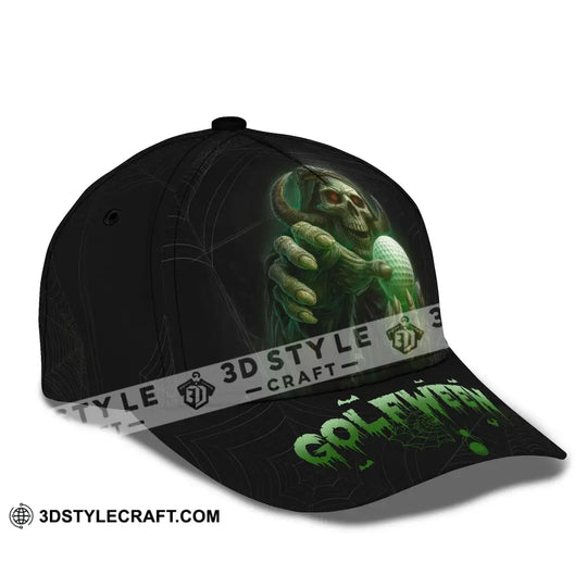 Hello Darkness Skeleton, Funny Skull Golf, Golfween Halloween, Golf Player Classic Cap style option 2