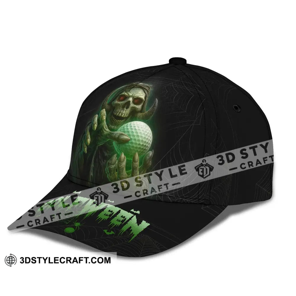 Hello Darkness Skeleton Funny Skull Golf Golfween Halloween Golf Player Classic Cap CLASSIC CAP / UNIVERSAL FIT Cap