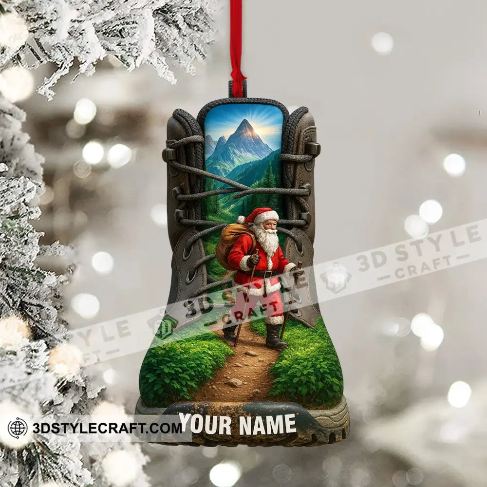Hiking Santa Home Decor Christmas Ornament Personalized Ornament Ornament