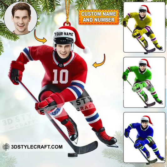 Hockey Christmas Home Decor Ornament Personalized 3.54’’ / 1