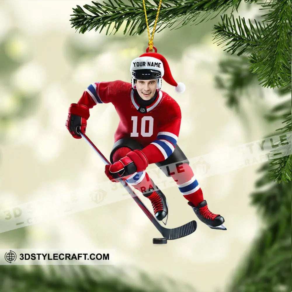 Hockey Christmas Home Decor Ornament Personalized