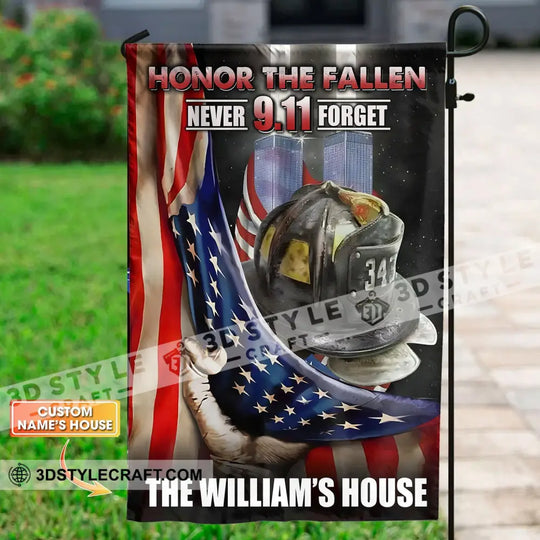 Honor The Fallen Never 9.11 Forget - Custom Name Flag style option 1