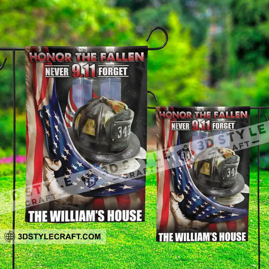 Honor The Fallen Never 9.11 Forget - Custom Name Flag style option 3