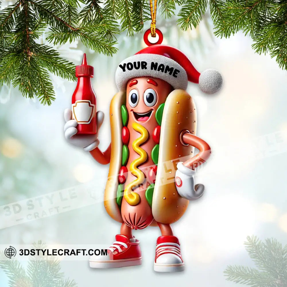 Hotdog Home Decor Christmas Ornament Personalized