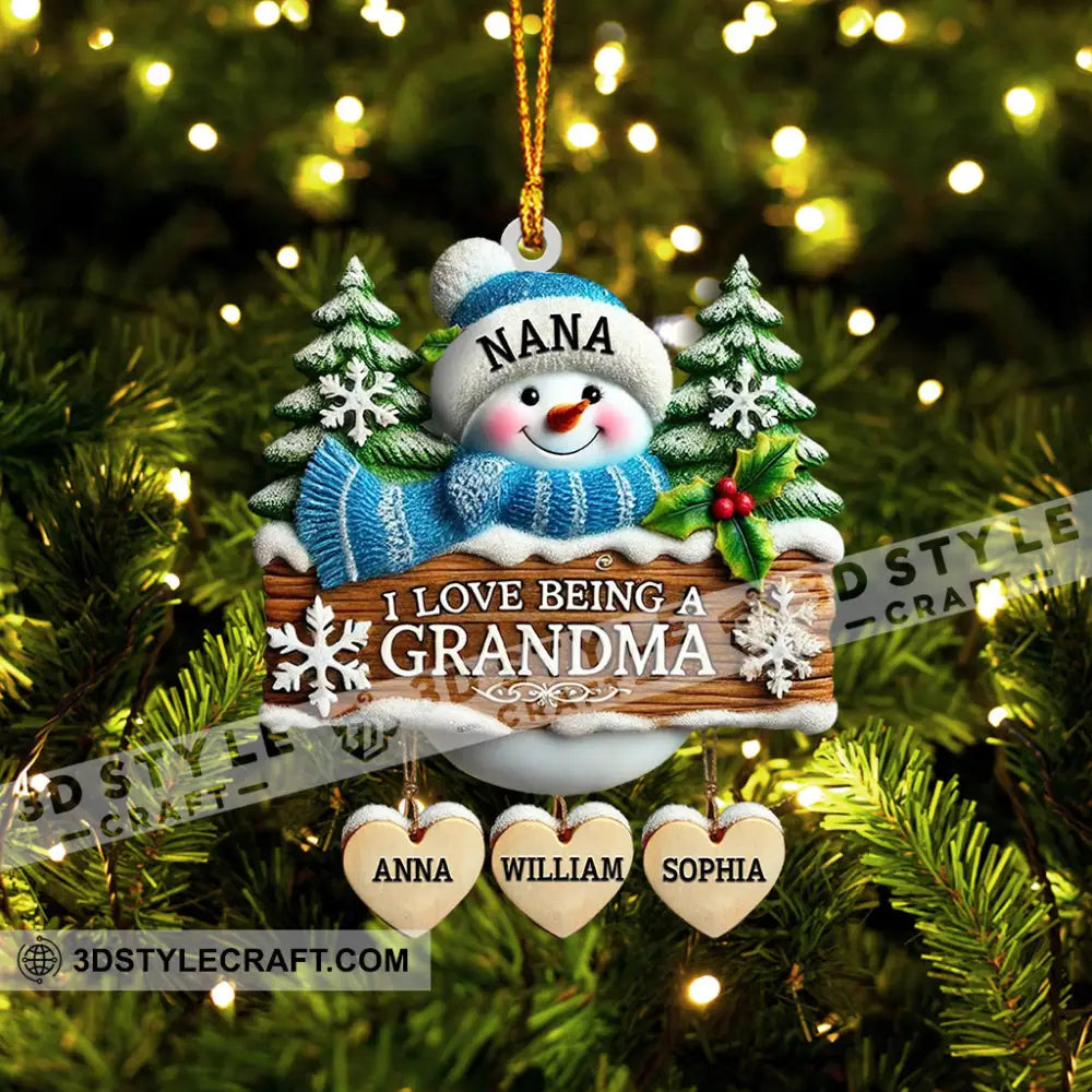 I Love Being Grandma Home Decor Christmas Ornament Personalized
