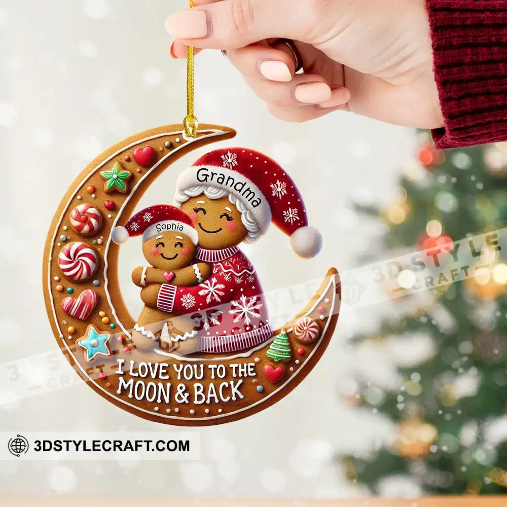 I Love You To The Moon And Back Home Decor Christmas Ornament Personalized 3.54’’ / 1