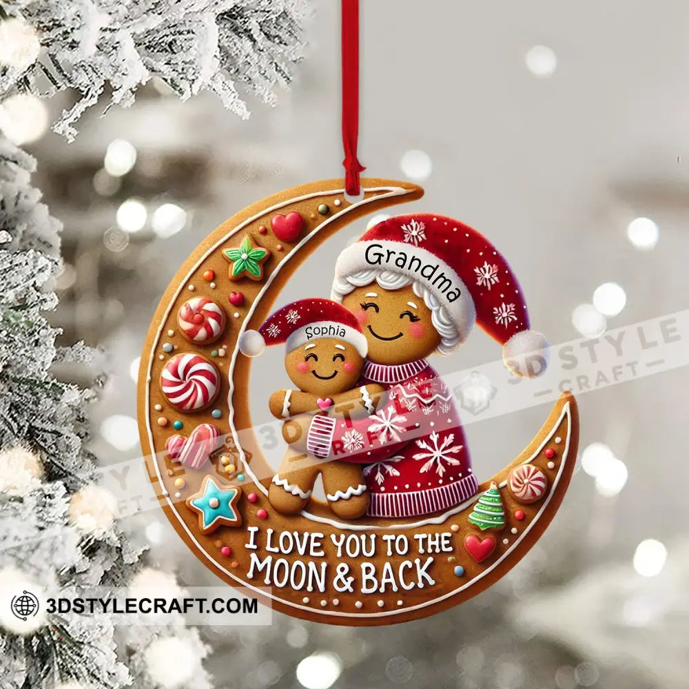 I Love You To The Moon And Back Home Decor Christmas Ornament Personalized