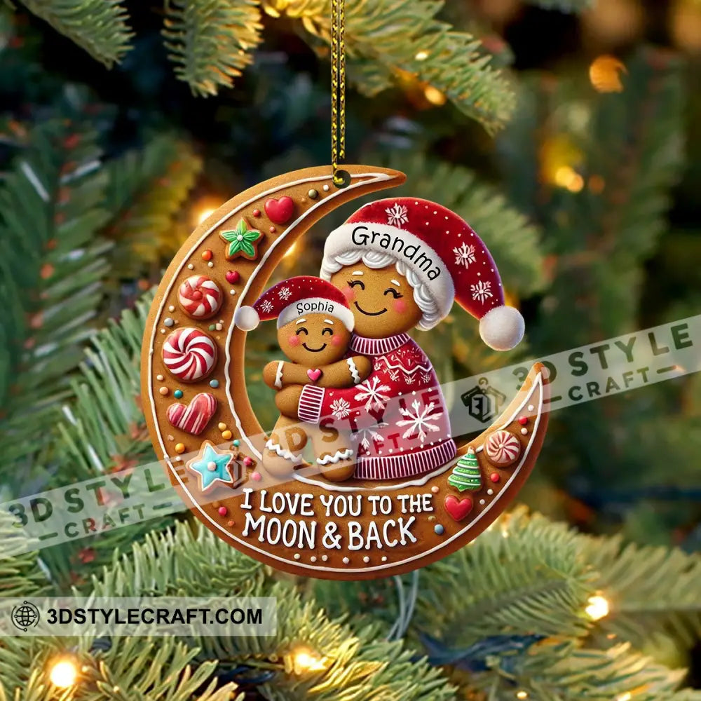 I Love You To The Moon And Back Home Decor Christmas Ornament Personalized