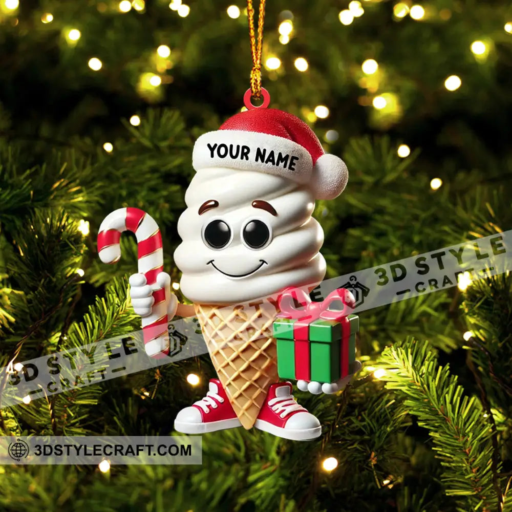Ice Cream Home Decor Christmas Ornament Personalized