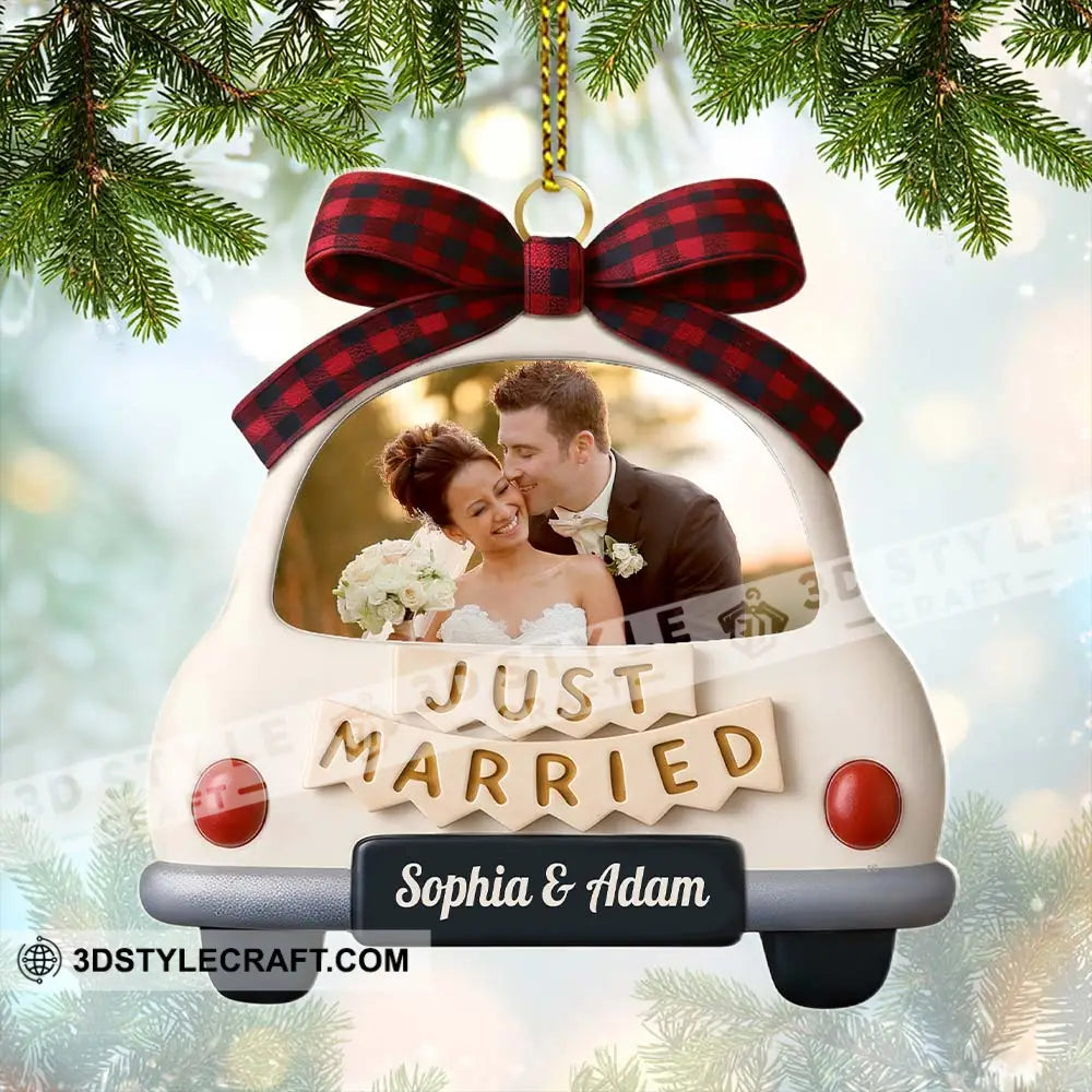 Just Married Home Decor Christmas Ornament Personalized Ornament Ornament
