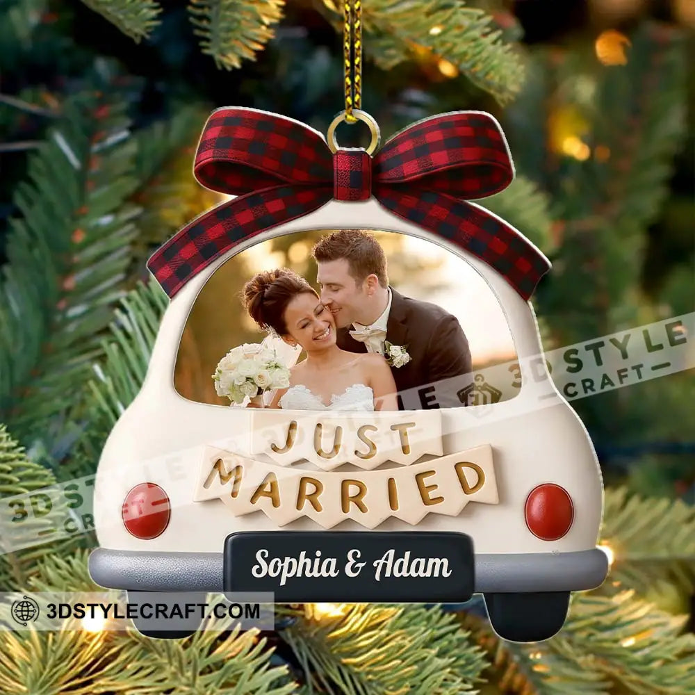 Just Married Home Decor Christmas Ornament Personalized Ornament Ornament