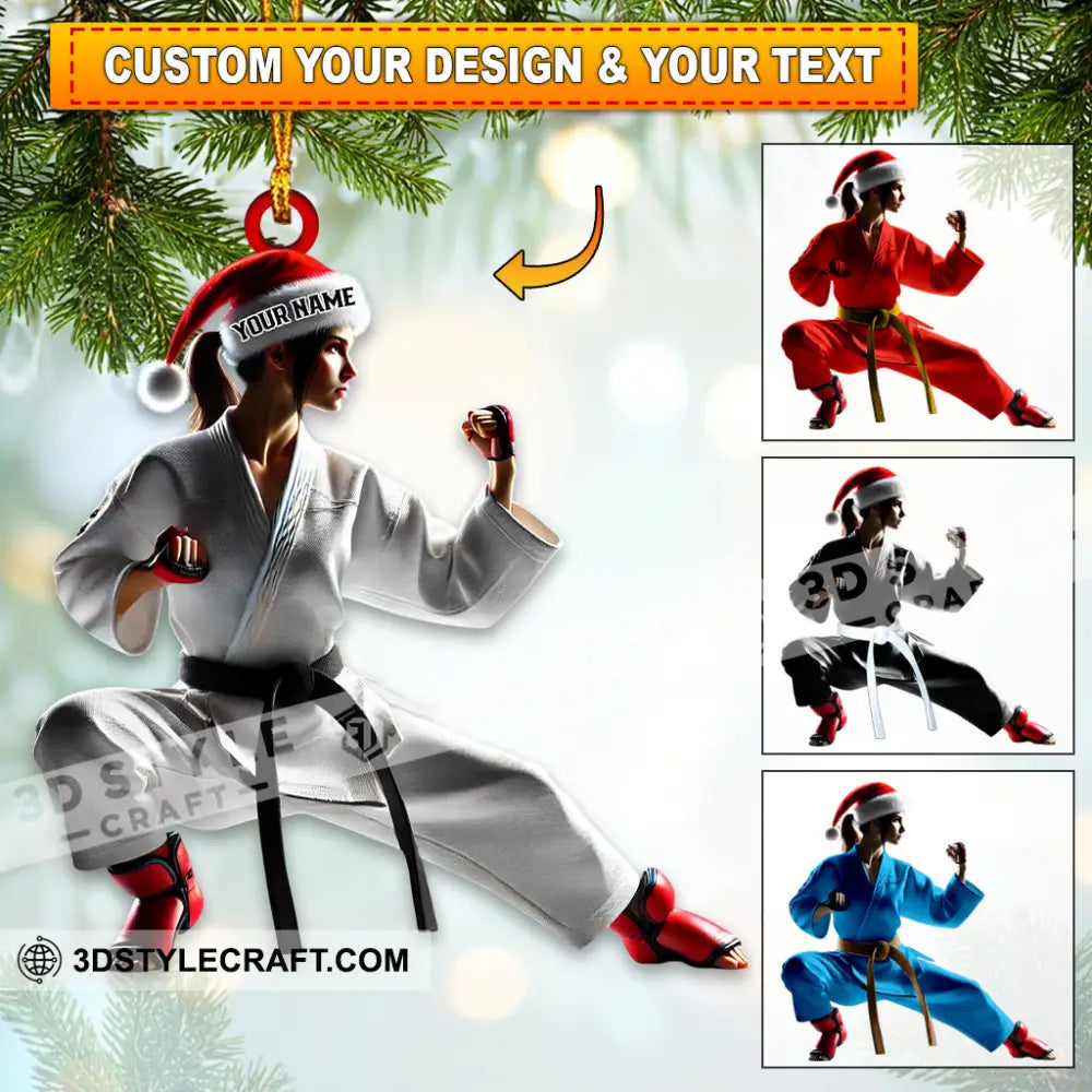 Karate Christmas Home Decor Ornament Personalized 3.54’’ / 1
