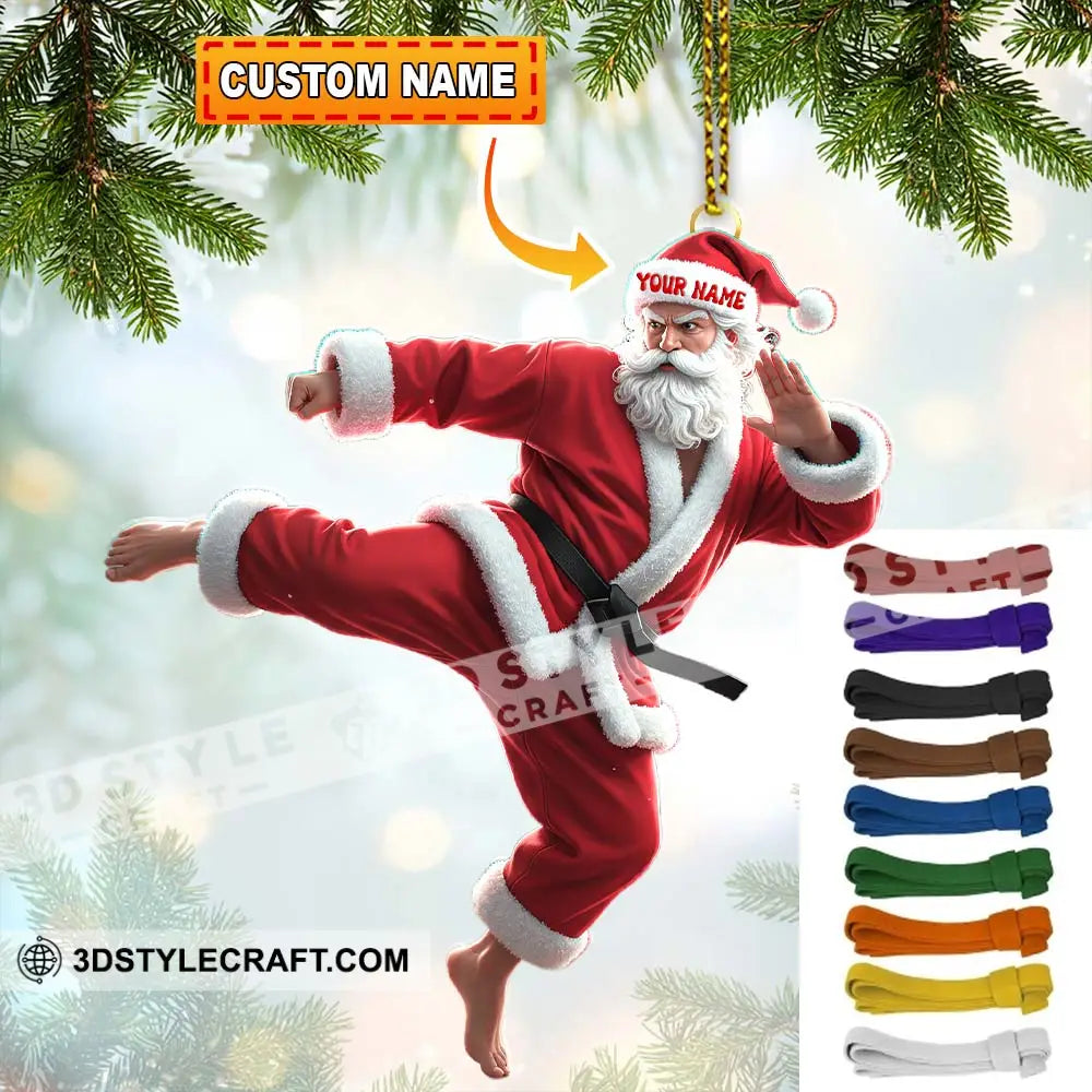 Karate Santa Home Decor Christmas Ornament Personalized Ornament 3.54’’ / 1 Ornament Ornament