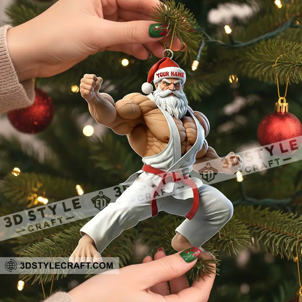 Karate Santa Home Decor Christmas Ornament Personalized Ornament Ornament