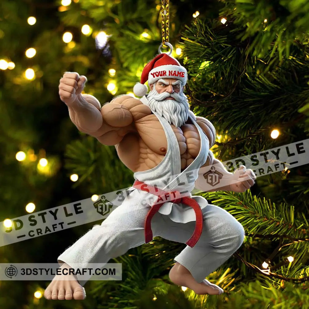 Karate Santa Home Decor Christmas Ornament Personalized Ornament Ornament
