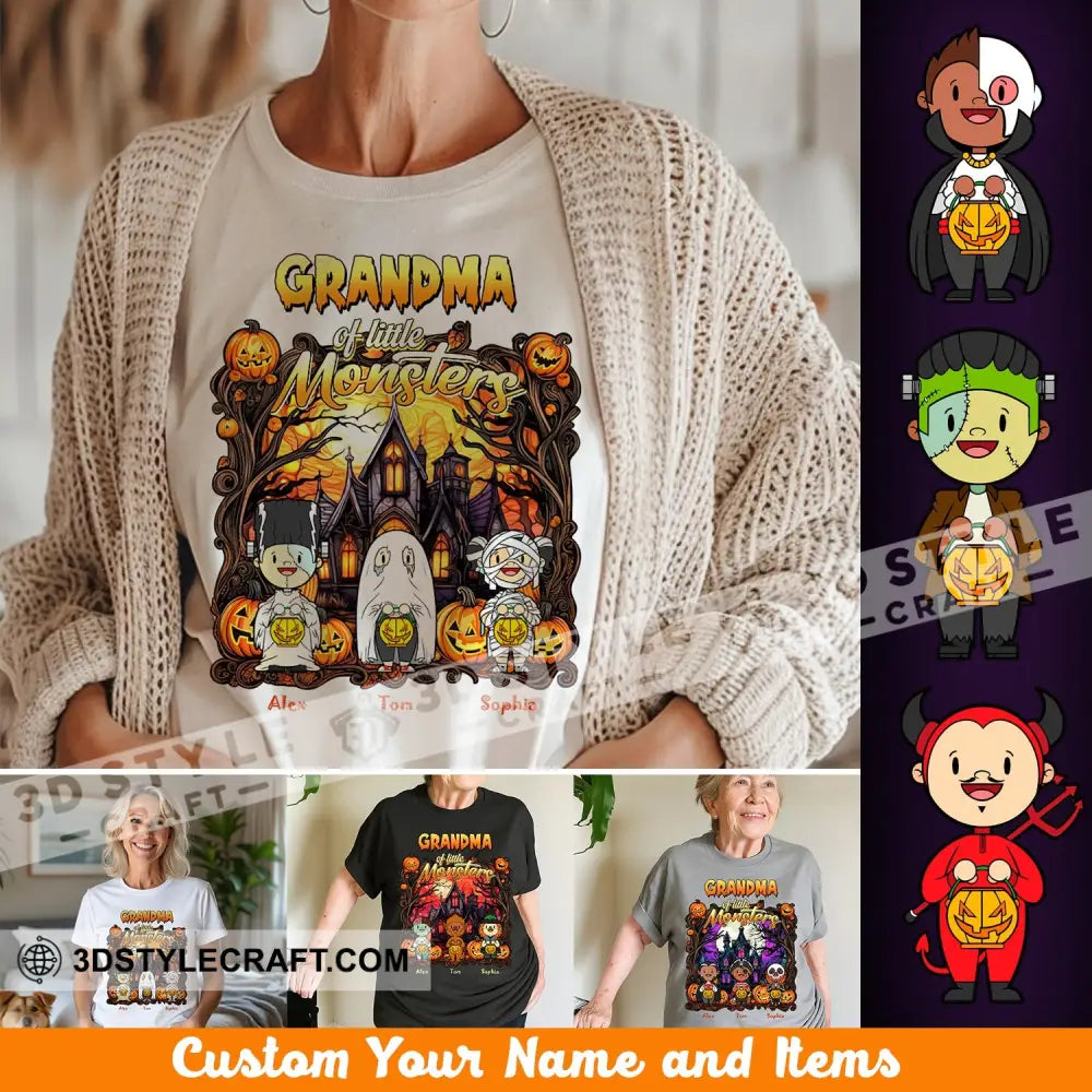 Kid And Adult T Shirt Custom Grandma Of The Monsters T Shirt Halloween Collectible Gift Kid T shirt / Black / XS Apparel