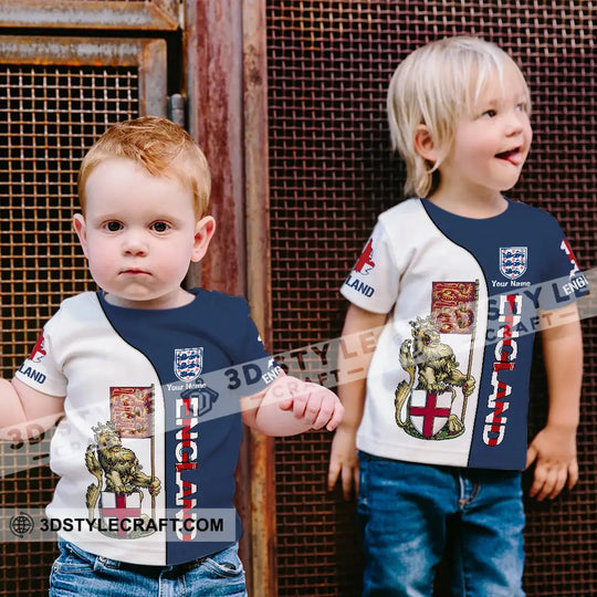 Kids Clothing - Custom England Football Name Kid Shirt, England Three Lion style option 2