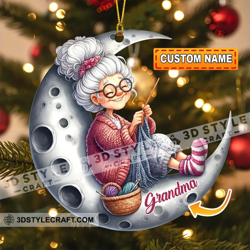 Knitting Woman Home Decor Christmas Ornament Personalized Ornament 3.54’’ / 1 Ornament Ornament