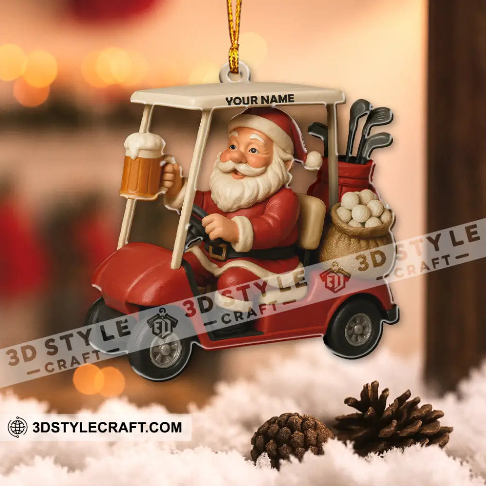 Love Beer And Golf Santa Home Decor Christmas Ornament Personalized Ornament Ornament