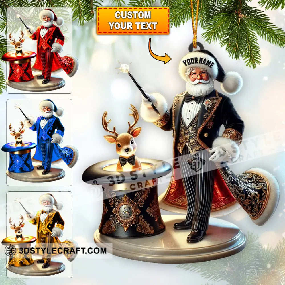 Magician Santa Home Decor Christmas Ornament Personalized 3.54’’ / 1
