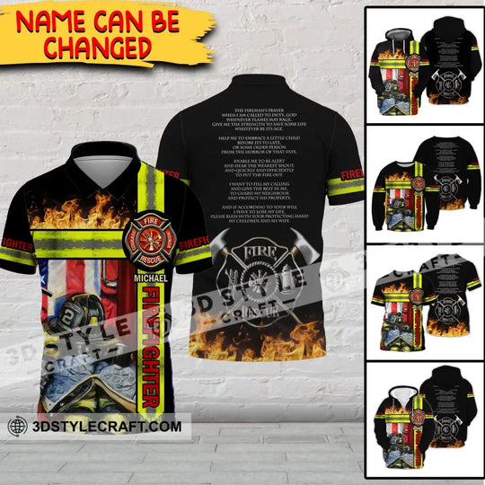Man Shirt - Custom Fireman Name T-Shirt - Fire Fighter Clothing style option 2